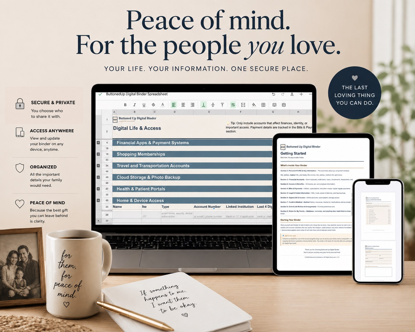 Buttoned Up Digital Binder on multiple devices